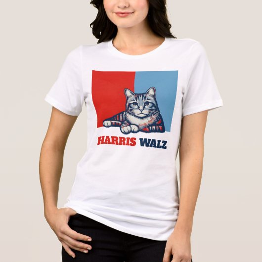 T-shirt En Tri-matière Harris Walz 2024 Manifestement Chat (Recto)
