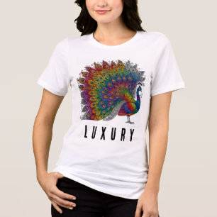 T-shirt En Tri-matière Haute Mode de luxe Rainbow Peacock Shirt
