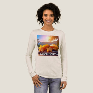 T-SHIRT EN TRI-MATIÈRE HAWAÏ - J'AIME HAWAÏ