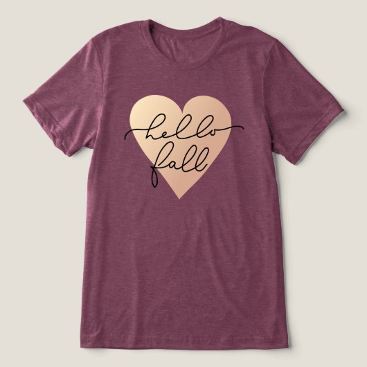 T-shirt En Tri-matière Hello Fall Love Heart (Design Recto)