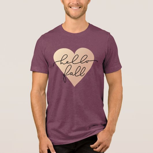 T-shirt En Tri-matière Hello Fall Love Heart (Recto)
