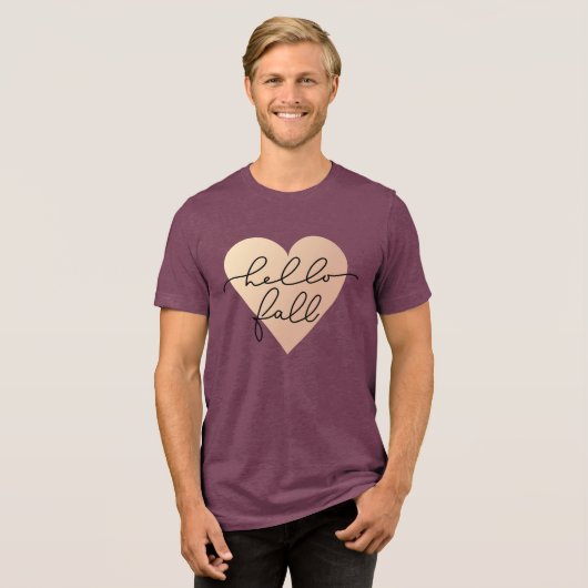T-shirt En Tri-matière Hello Fall Love Heart (Recto plein)
