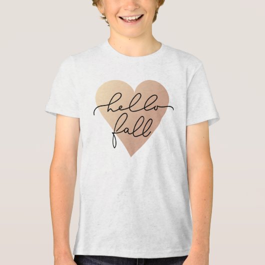 T-shirt En Tri-matière Hello Fall Love Heart (Recto)