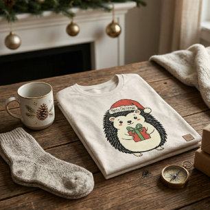 T-shirt En Tri-matière Hérisson Mignon Joyeux Noël