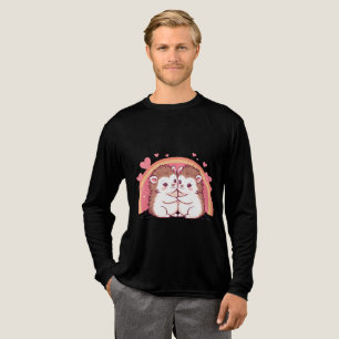 T-shirt En Tri-matière Hérissons amoureux - Conception d'embrassade migno