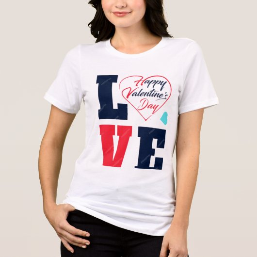 T-shirt En Tri-matière Heureuse Sainte-Valentin. (Recto)