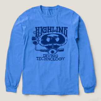T-shirt En Tri-matière Highline Diving Tech Retro (Logo Bleu) Manches Lon