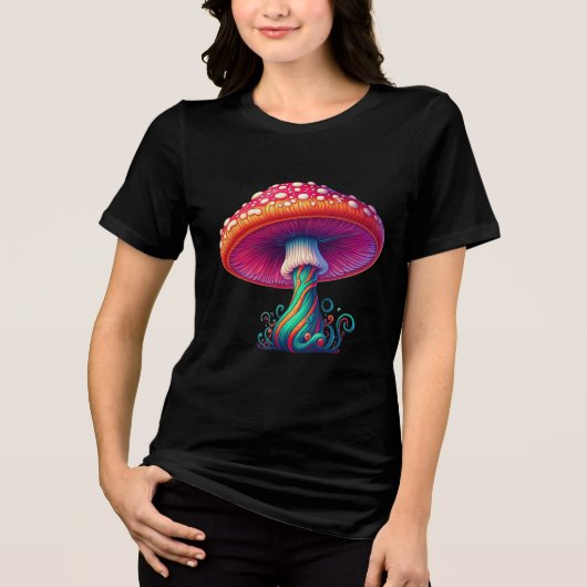 T-shirt En Tri-matière Hippy Boho Mushroom – 60s 70s Fashion (Recto)