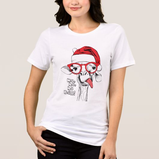 T-shirt En Tri-matière Hipster Christmas Giraffe | Vacances (Recto)