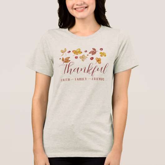 T-shirt En Tri-matière Hiver Floral Thankful (Recto)