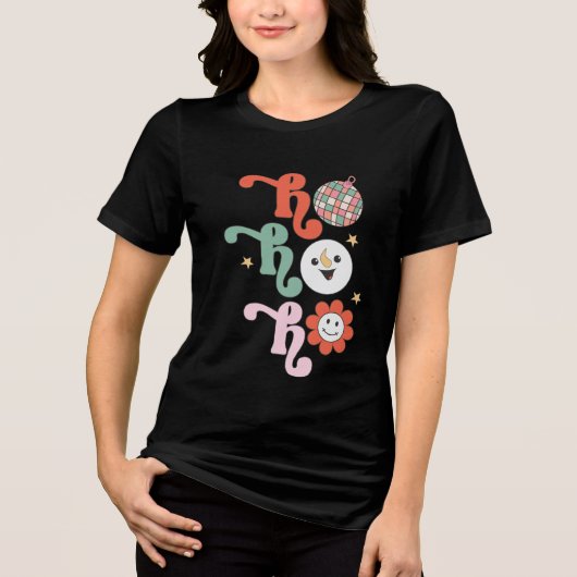 T-shirt En Tri-matière Ho Ho Ho Disco Super Rétro Noël (Recto)