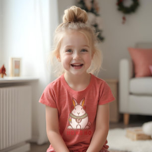 T-shirt En Tri-matière HO HO HO Woodland Forest Bunny Rabbit Holiday