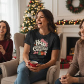 T-shirt En Tri-matière Ho Ho Merry Christmas Trees Festive Coquette Girly