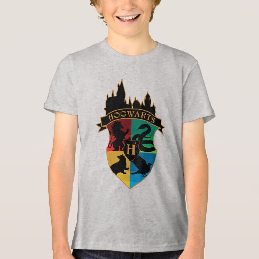 T-shirt En Tri-matière HOGWARTS™ Castle Crest House Pride Badge (Recto)