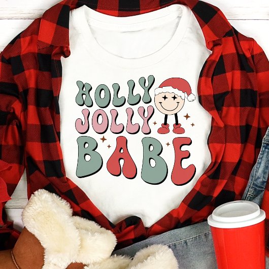 T-shirt En Tri-matière Holly Jolly Babe Retro Funny Noël