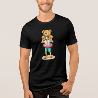 T-shirt En Tri-matière Homme de dessin animé mignon avec un ours en peluc