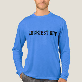 T-shirt En Tri-matière Hommes Bleu "Le type le plus chanceux"