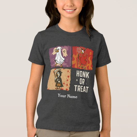 T-shirt En Tri-matière Honk or Treat Funny Halloween Duck (Recto)