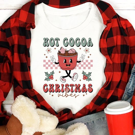 T-shirt En Tri-matière Hot Cocoa Vibes de Noël Retro Holiday