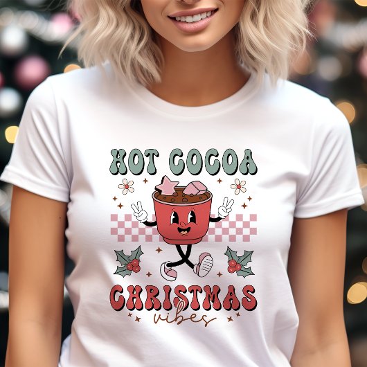 T-shirt En Tri-matière Hot Cocoa Vibes de Noël Retro Holiday