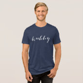 T-shirt En Tri-matière Hubby Modern White Script Marine Mens (Recto plein)
