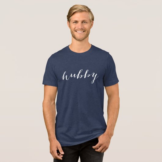T-shirt En Tri-matière Hubby Modern White Script Marine Mens (Recto plein)