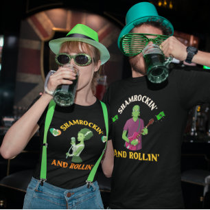 T-shirt En Tri-matière Humour de la Saint Patrick de Shamrockin et Rollin