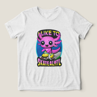 T-shirt En Tri-matière "I Like To Skatealotl" Roller Skating Axolotl Pink
