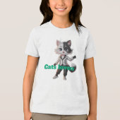 T-shirt En Tri-matière I love cat (Recto)