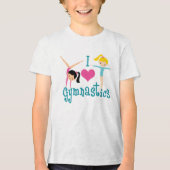 T-shirt En Tri-matière I Love Gymnastique mignonne Gymnaste Girls (Recto)