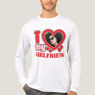 T-shirt En Tri-matière I Love My Girlfriend Photo Texte personnalisé
