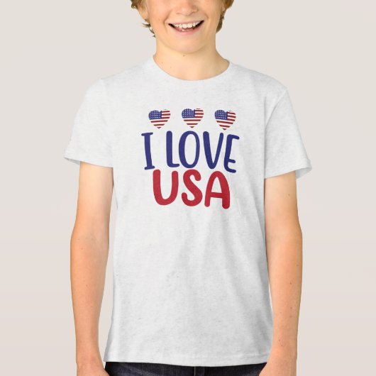 T-shirt En Tri-matière I Love You USA-65789 (Recto)