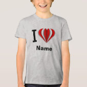 T-shirt En Tri-matière "I Love [Your Name]" Coeur (Recto)