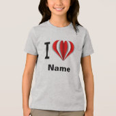T-shirt En Tri-matière "I Love [Your Name]" Coeur (Recto)