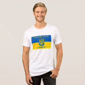 T-shirt En Tri-matière I Stand With Ukraine & Ukrainian Flag & Trident (Recto plein)