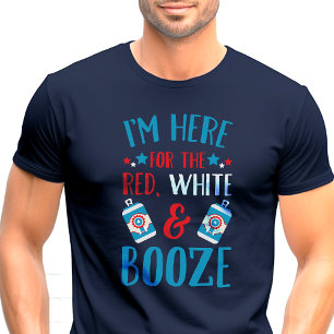 T-shirt En Tri-matière Ici pour le Rouge Blanc et l'Alcool Drôle de Patri