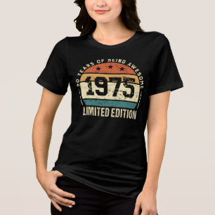 T-shirt En Tri-matière Idée cadeau anniversaire 50 ans rétro 1975