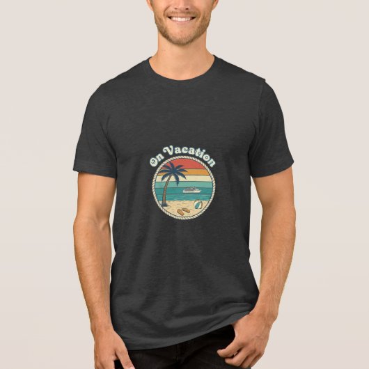 T-shirt En Tri-matière Ile Getaway Croisière Vacances Retro Graphisme (Recto)
