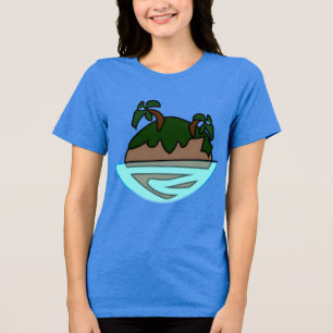 T-shirt En Tri-matière Île tropicale de dessin animé minimaliste dans l'o