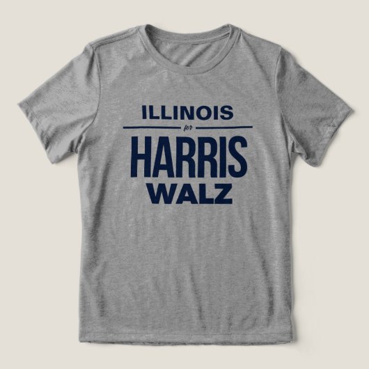 T-shirt En Tri-matière Illinois pour Harris Walz (Design Recto)