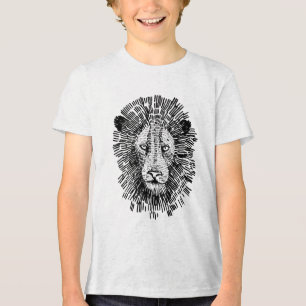 T-shirt En Tri-matière Illustration abstraite d'un visage de lion audacie