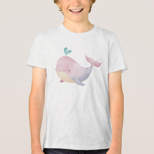 T-shirt En Tri-matière Illustration aquarelle de bébé baleine pastel mign