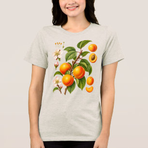 T-shirt En Tri-matière Illustration botanique vintage d'abricot