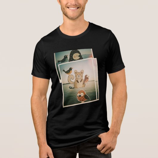 T-shirt En Tri-matière Illustration d'animaux et d'oiseaux caprins - Natu (Recto)