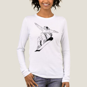 T-shirt En Tri-matière Illustration d'art linéaire minimaliste d'un snowb