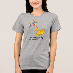 T-shirt En Tri-matière Illustration de chien et chat en ballon 