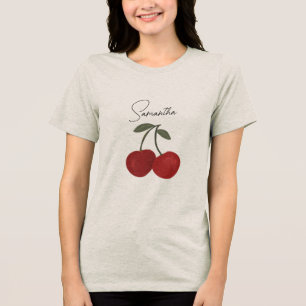 T-shirt En Tri-matière Illustration de deux cerises rouges Art de fruit