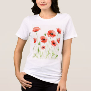 T-shirt En Tri-matière Illustration de fleurs à l'aquarelle