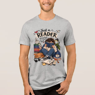 T-shirt En Tri-matière Illustration de lecteur de livre cosy