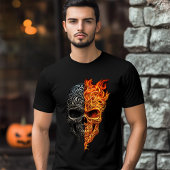 T-shirt En Tri-matière Illustration de l'Halloween de flamme de tatouage